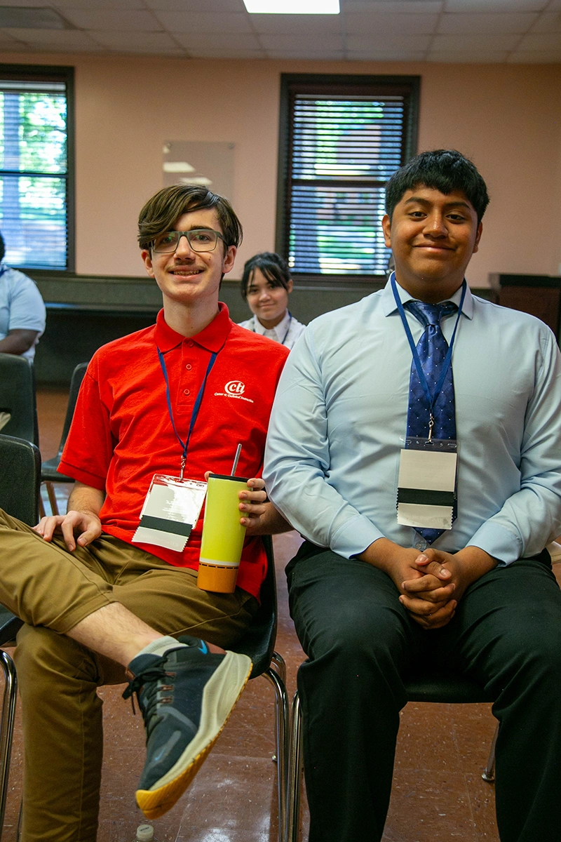 students waiting for their mock interviews