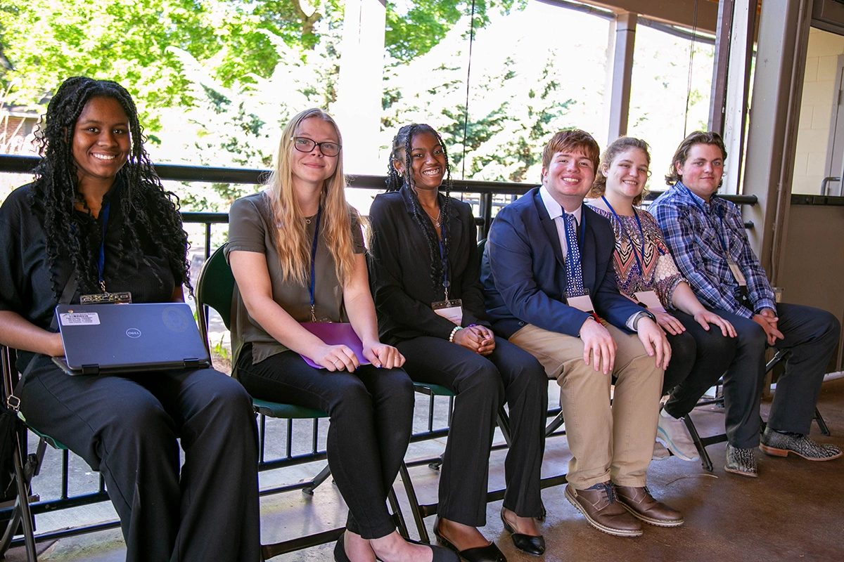 students waiting for their mock interviews